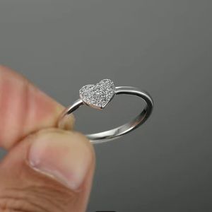 NWT💍 ZIRCON HEART 925 STAMPED SILVER PROMISE FRIENDSHIP ENGAGEMENT RING Size 7